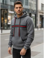 Pánská tmavě šedá mikina FashionStreet BX5937 Pánská tmavě šedá mikina FashionStreet BX5937