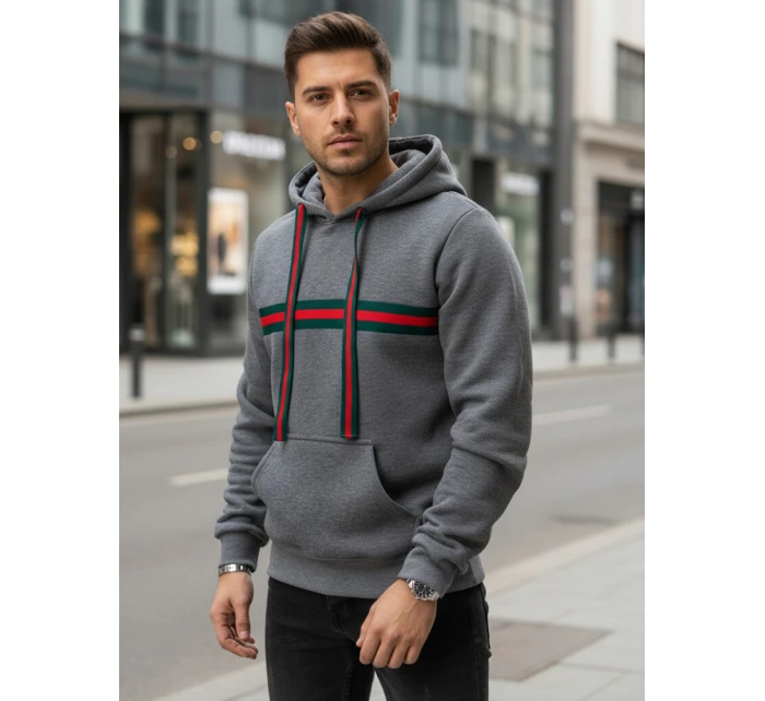 Pánská tmavě šedá mikina FashionStreet BX5937 Pánská tmavě šedá mikina FashionStreet BX5937