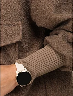 Płaszcz damski długi z kapturem fango model 22371861 - FashionStreet Płaszcz damski długi z kapturem fango model 22371861 - FashionStreet