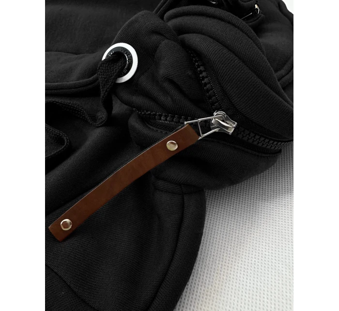 Černá dámská mikina s kapucí a se stojáčkem LHD (AMG-171)