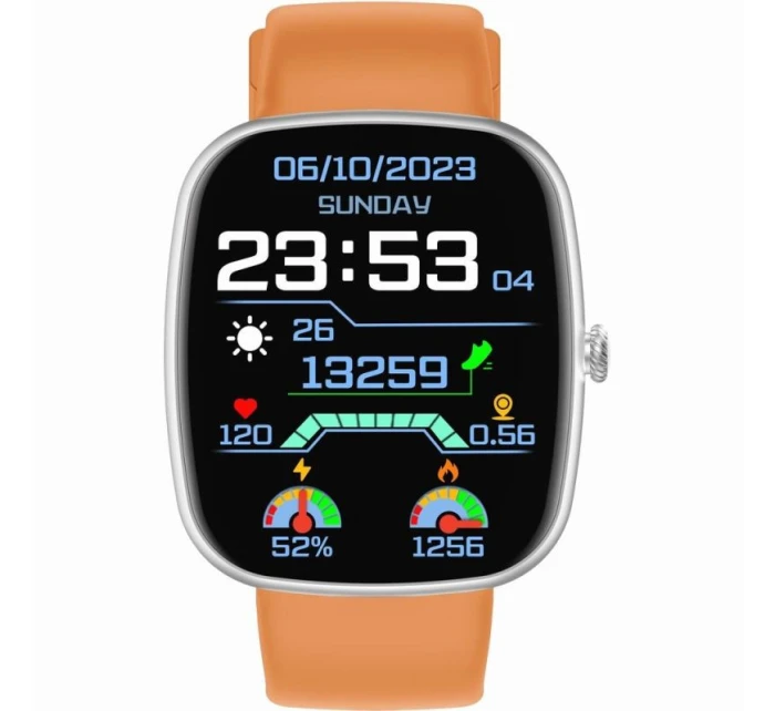 GRAVITY GT18-4 Pánské chytré hodinky Orange Silicone Strap + Black Strap GRAVITY GT18-4 Pánské chytré hodinky Orange Silicone Strap + Black Strap