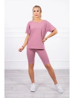 Komplet top+legginsy ciemny różowy Komplet top+legginsy ciemny różowy
