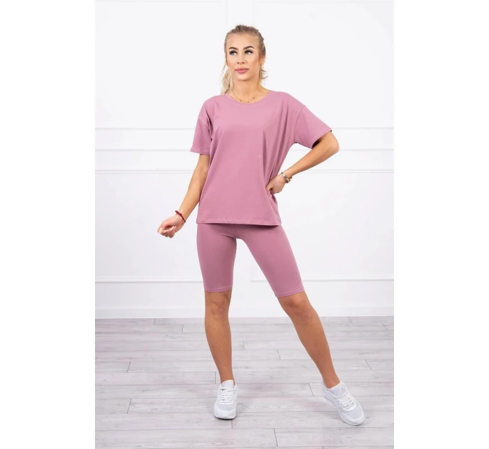 Komplet top+legginsy ciemny różowy Komplet top+legginsy ciemny różowy