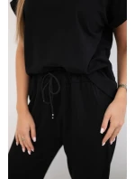 Bavlněný komplet halenka + kalhoty černý Bavlněný komplet halenka + kalhoty černý