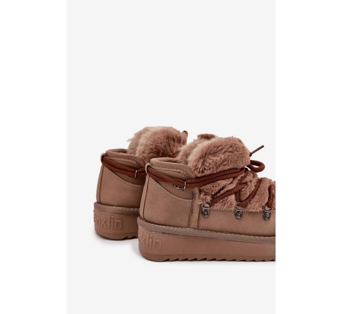 Dětské sněhule s kožíškem  hnědé model 21714089 - D.Franklin