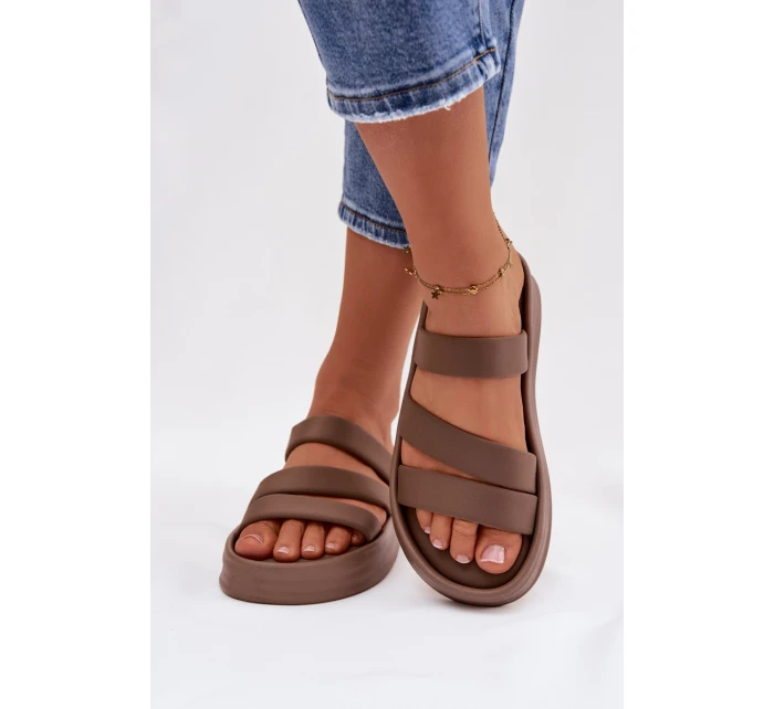 dámské sandály na platformě s pásky Khaki model 21943283 - Boto