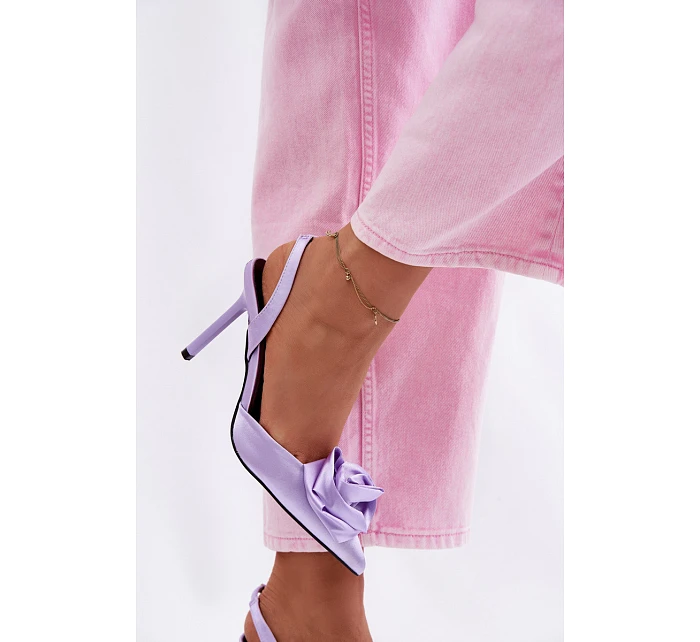 Dámské sandály na podpatku s  fialové Irina model 22107380 - Boto