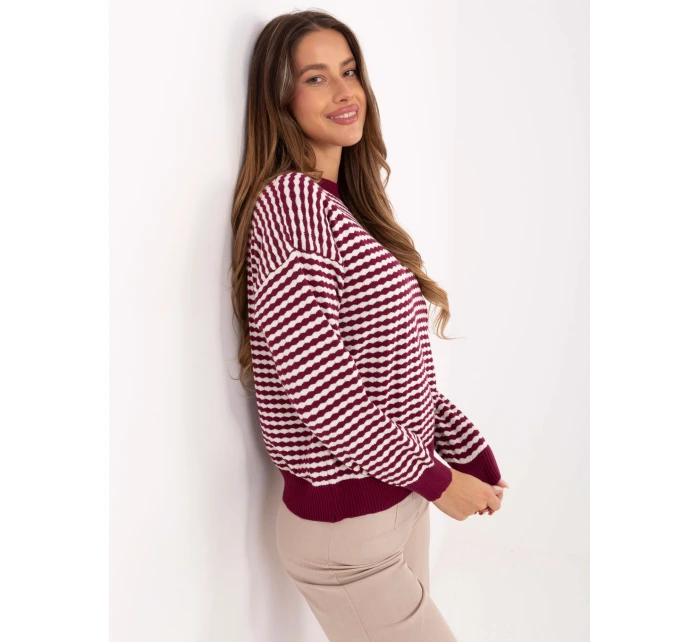 Sweter IT SW model 21717628 bordowy - FPrice Sweter IT SW model 21717628 bordowy - FPrice