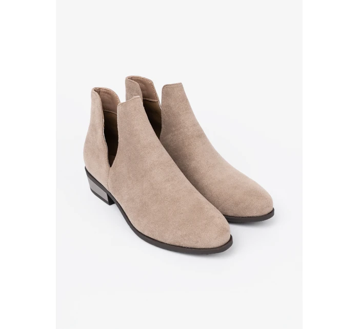 Praktické dámské  kotníčkové boty hnědé Obcas