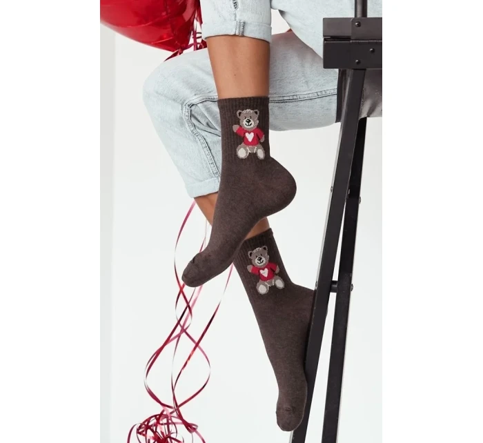 Milena ponožky 0200-144 Valentýnský medvěd 37-41