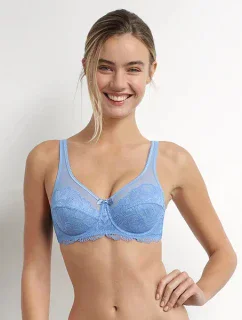Dámská krajková podprsenka DIM GENEROUS ESSENTIEL UNDERWIRE BRA - DIM - světle modrá