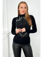 Pletená halenka se  vzorem černá model 19062274 - K-Fashion