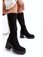 Dámské kotníkové boty na masivním sloupku D&A SN622-10A černé