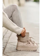 Sněhule S Šněrováním Na Platformě Béžové model 21676666 - Boto Sněhule S Šněrováním Na Platformě Béžové model 21676666 - Boto