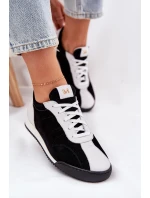 Dámské Kožené Sportovní Boty model 21690049 Černé - Laura Messi Dámské Kožené Sportovní Boty model 21690049 Černé - Laura Messi