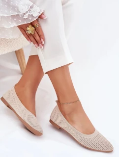 Dámské síťované textilní baleríny model 21836916 – béžové - Kesi