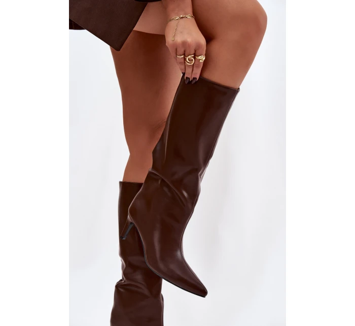 Dámské kozačky na podpatku CLS-573/C-356 Hnědá . Joalice Paris Dámské kozačky na podpatku CLS-573/C-356 Hnědá . Joalice Paris