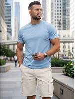 Pánské klasické modré tričko FashionStreet RX5680