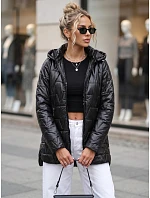 Dámská prošívaná bunda s odnímatelnou kapucí, černá, FashionStreet TY5795 Dámská prošívaná bunda s odnímatelnou kapucí, černá, FashionStreet TY5795