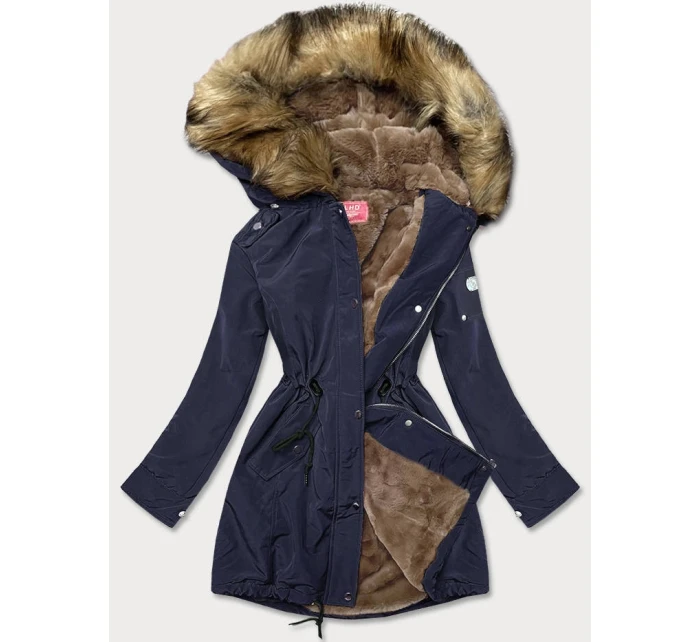 DAMSKA PARKA Z  GRANATOWA model 21243175 - LHD