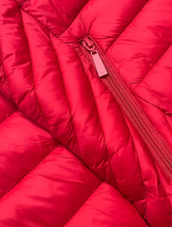 Červená prošívaná dámská bunda pro přechodné období model 17663244 - J.STYLE