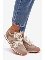 Kožené semišové dámské tenisky Big Star TT274677 béžové