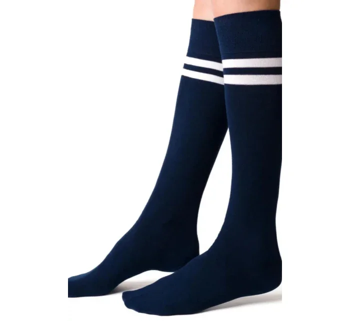 Dámské podkolenky s pruhy 072 černé - Steven Dámské podkolenky s pruhy 072 černé - Steven