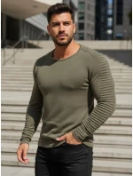 Pánský khaki svetr přes hlavu WX1606 Pánský khaki svetr přes hlavu WX1606