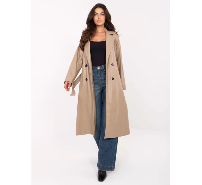 Płaszcz IT PL model 21334818 beżowy - FPrice Płaszcz IT PL model 21334818 beżowy - FPrice