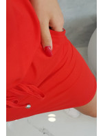 Viskózové šaty se zavazováním v pase červené