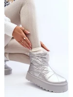 Dámské sněhule na masivní platformě model 21819220 Stříbrná - SEASTAR Dámské sněhule na masivní platformě model 21819220 Stříbrná - SEASTAR