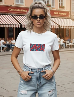 Koszulka damska bawełniana z nadrukiem  model 22277111 - FashionStreet