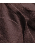 Hnědý dlouhý vlněný přehoz přes oblečení typu alpaka s kapucí (908)