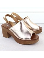 Dámské zlaté sandály na jehlovém podpatku M.Daszynski model 22051585 - M. Daszyński