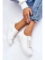 Dámské hladké nízké tenisky Big Star LL274058 Bílé Dámské hladké nízké tenisky Big Star LL274058 Bílé