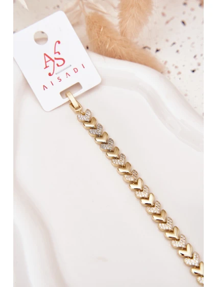 Dámský náramek srdíčka se zirkony zlatý Dámský náramek srdíčka se zirkony zlatý