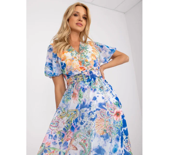 Šaty DHJ SK 15967 1.01P bílá a modrá