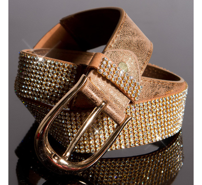 Sexy leatherlook belt with rhinestones