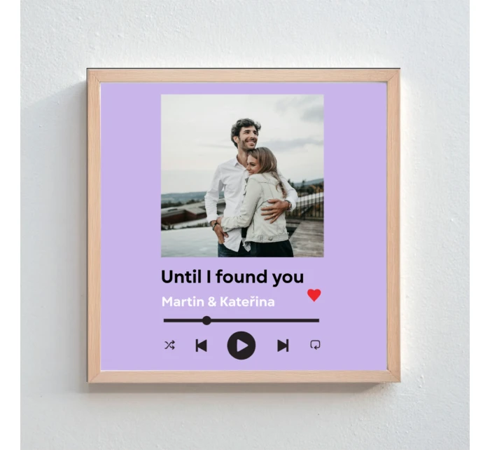 Personalizovaný plakát v rámu - čtverec 20x20 - hudební přehrávač Personalizovaný plakát v rámu - čtverec 20x20 - hudební přehrávač