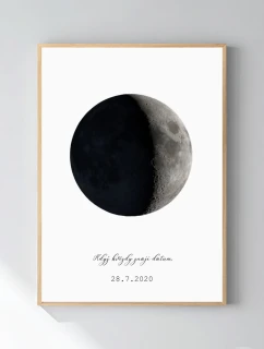Personalizovaný plakát v rámu - 50x70 - měsíční fáze
