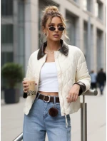 Dámská prošívaná bunda v barvě ecru FashionStreet TY5621