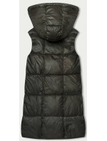 Jednoduchá dámská vesta v khaki barvě s kapucí (YP-22072-6)