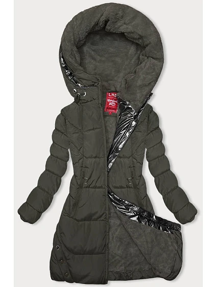 Zimní bunda v khaki barvě s kapucí model 21246043 - LHD Zimní bunda v khaki barvě s kapucí model 21246043 - LHD