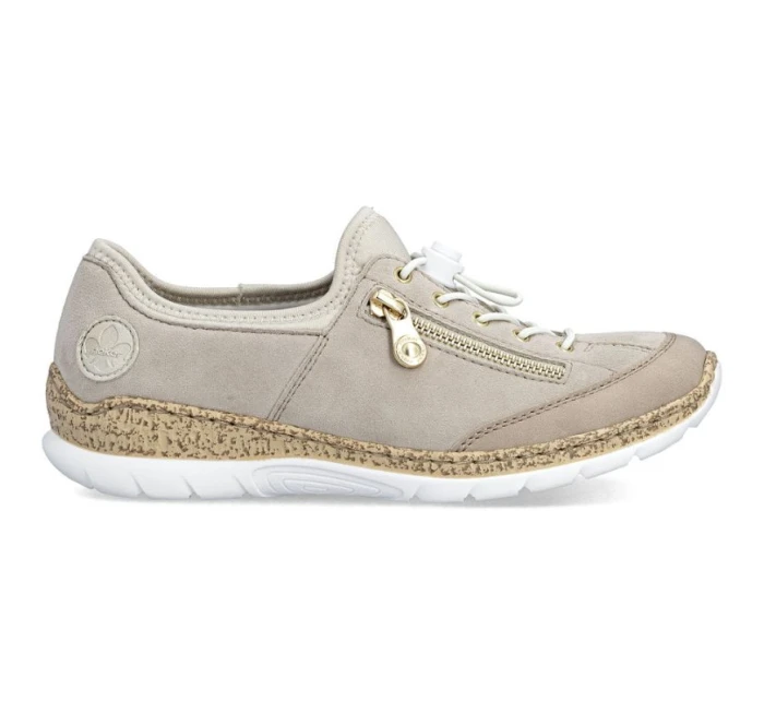 Dámská kožená nazouvací obuv béžová Rieker N42F1-60 Dámská kožená nazouvací obuv béžová Rieker N42F1-60