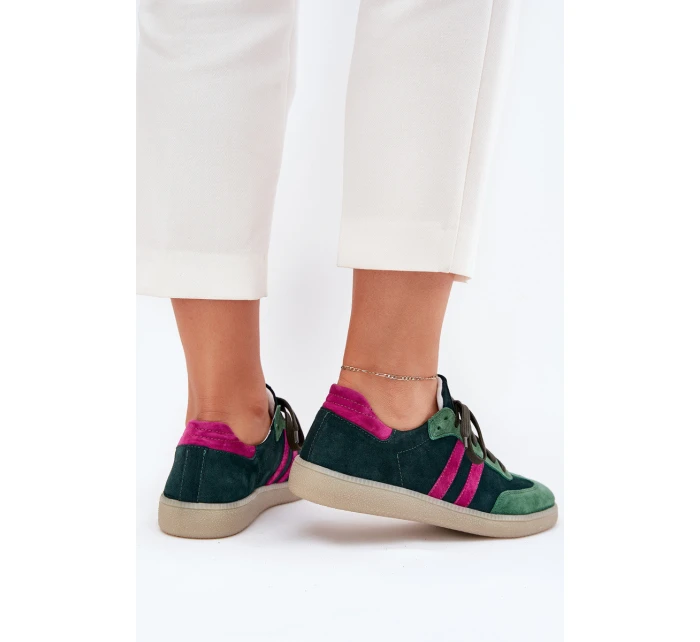 model 21703126 Semišové Nízké Dámské Tenisky Tmavě Zelené - Zazoo model 21703126 Semišové Nízké Dámské Tenisky Tmavě Zelené - Zazoo