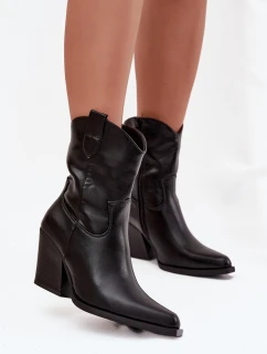 Dámské Kožené Kovářky Na Podpatku Černé Sorelia