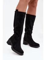 Dámské kozačky na Eko semiš černé model 21747873 - Boto Dámské kozačky na Eko semiš černé model 21747873 - Boto