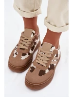 Dámské tenisky na platformě s tmavě béžové model 22039913 - Boto