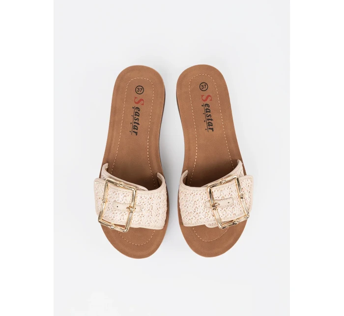 Pohodlné  nazouváky dámské Jasnobeżowy platforma