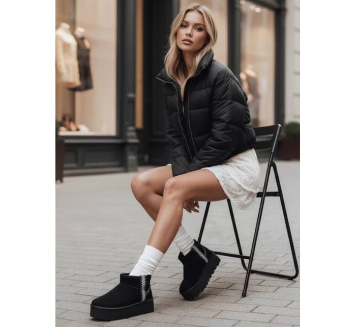 Dámské semišové sněhule černé model 21994559 - Dstreet Dámské semišové sněhule černé model 21994559 - Dstreet